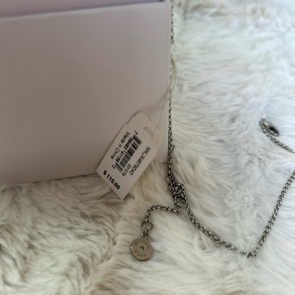 MWT MICHAEL KORS Padlock pendant necklace Rose Gold silver tone - Picture 6 of 8